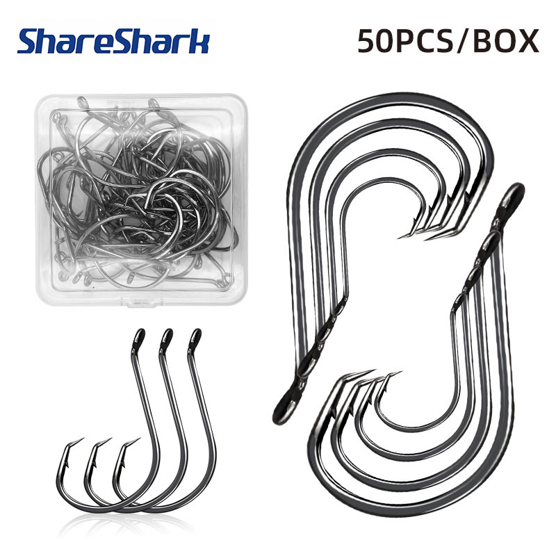 Fishing Hook Circle - ShareShark 50pcs/box 7384 High Carbon Steel