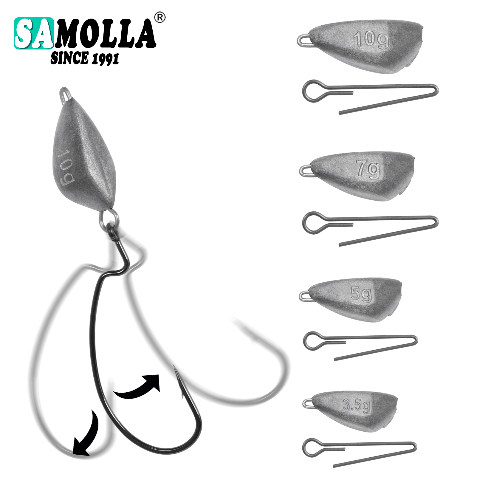 SAMOLLA 5pcs Jig Head Fishing  - огляд і ціна Fishing Hook Jig