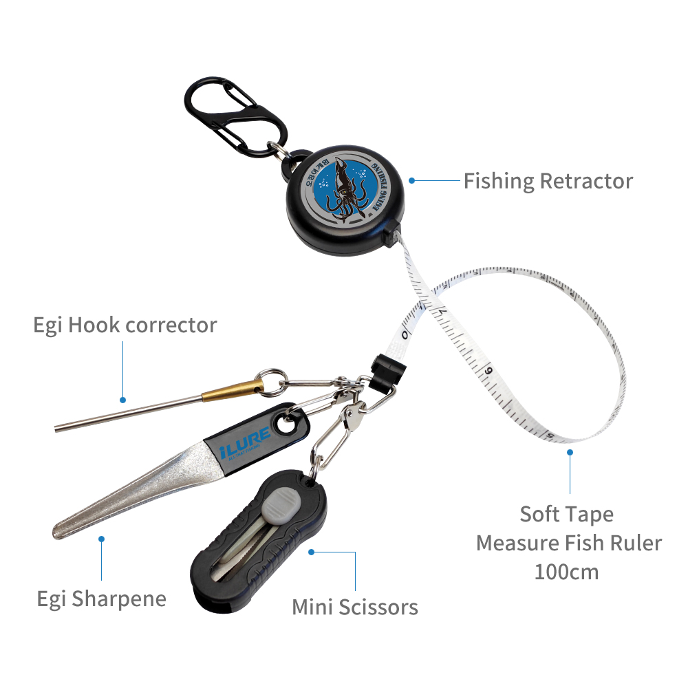 4in1 Eging Fishing Kit Retract - огляд і ціна Fishing Hook Sharpener