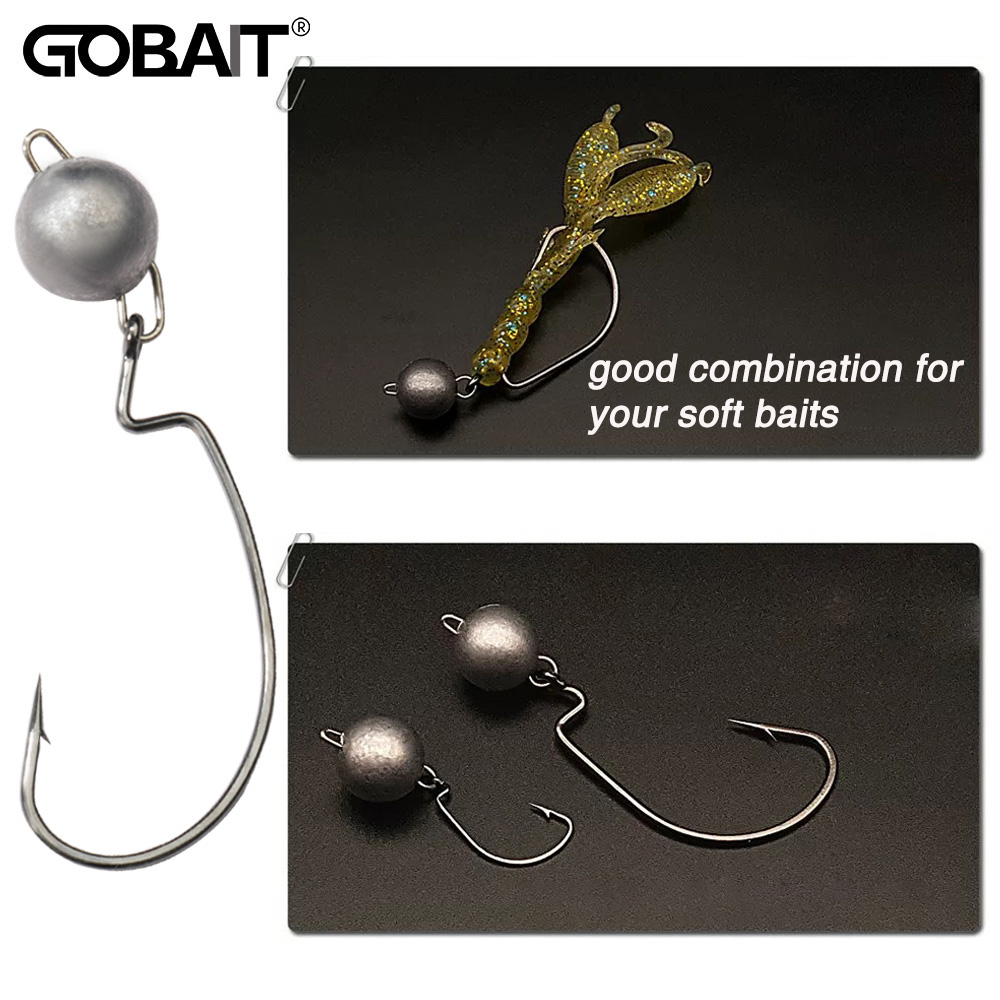 5pcs Metal Jig Head Worm Hooks - огляд і ціна Fishing Hook Offset